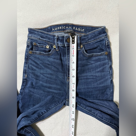 American Eagle Jeans Women's 00 Reg Blue Super High Rise Flare Stretch Denim - Picture 4 of 9